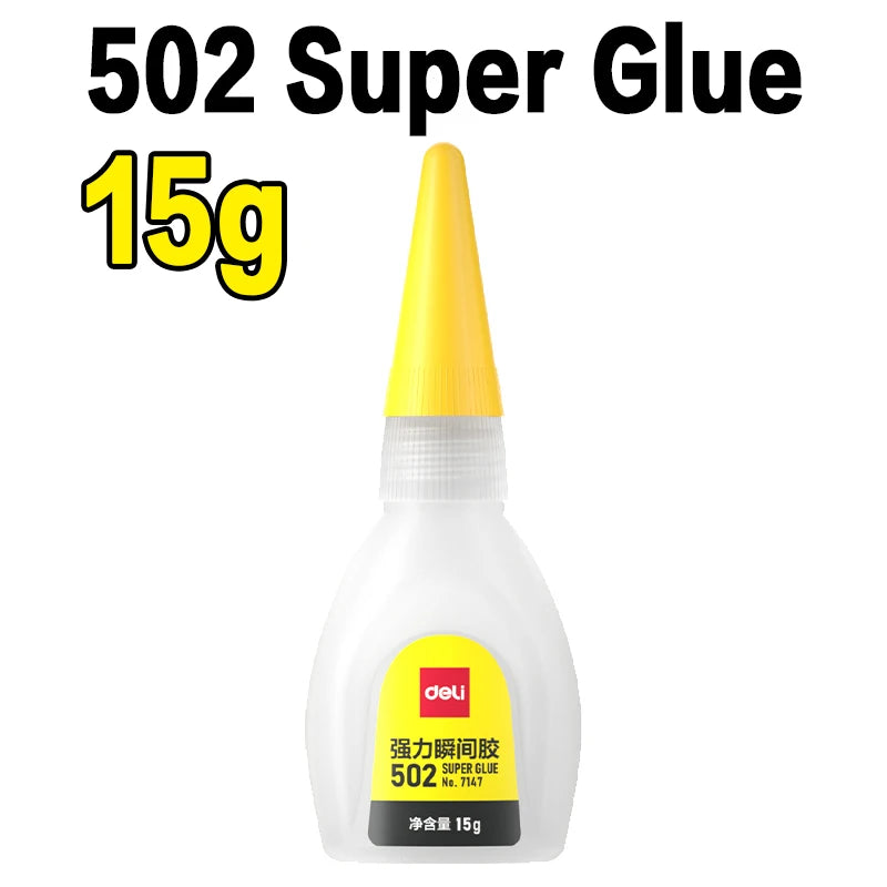 Deli 502 Professional Strength Super Glue Fast Cyanoacrylate Adhesive Hardware Metal Cars Wood Crafts Hobbies Instant Bonding