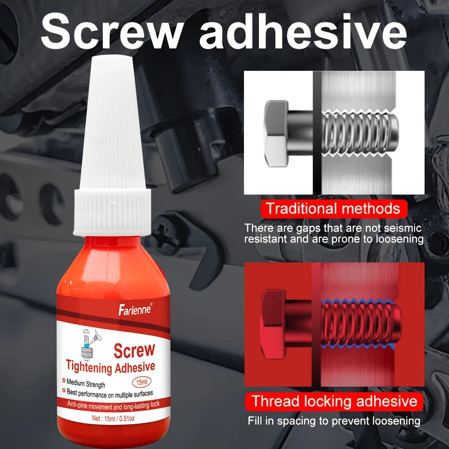 High Strength Thread Locking Adhesive Removable Screw Tightening Glue Anti Loose For Auto Gear Bearing Metal Pipe Joint Repair