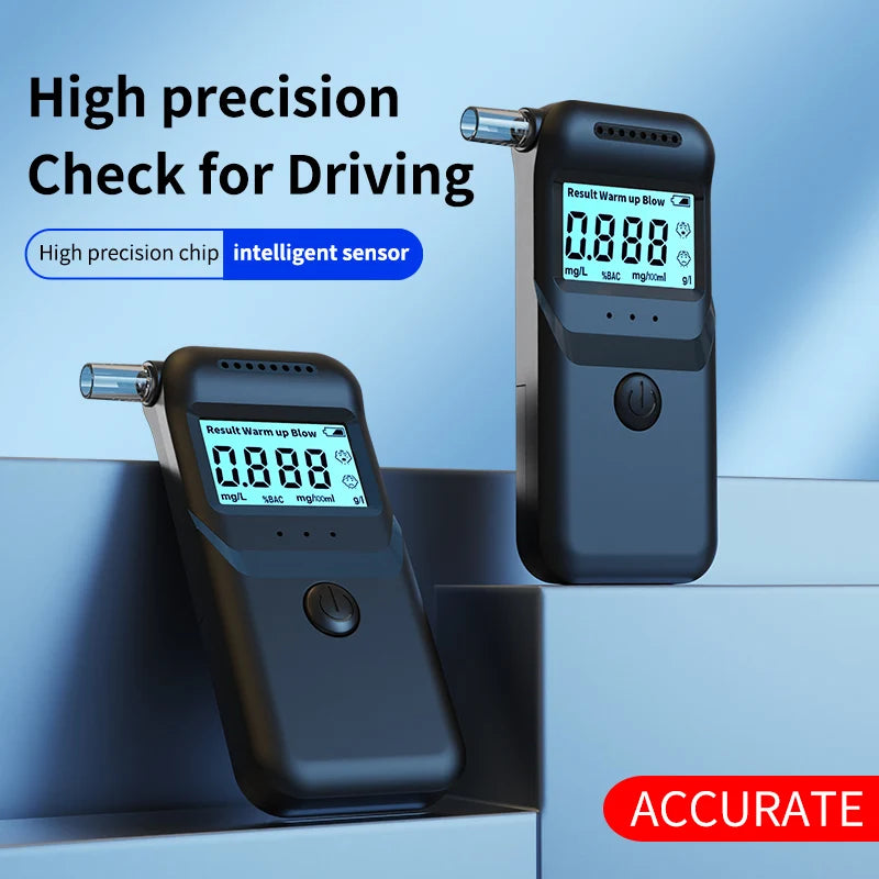 LCD Digital Display Alcohol Tester Professional Alcohol Detector Breathalyzer Police Alcotester Breathalyzers Drunk Driving Test