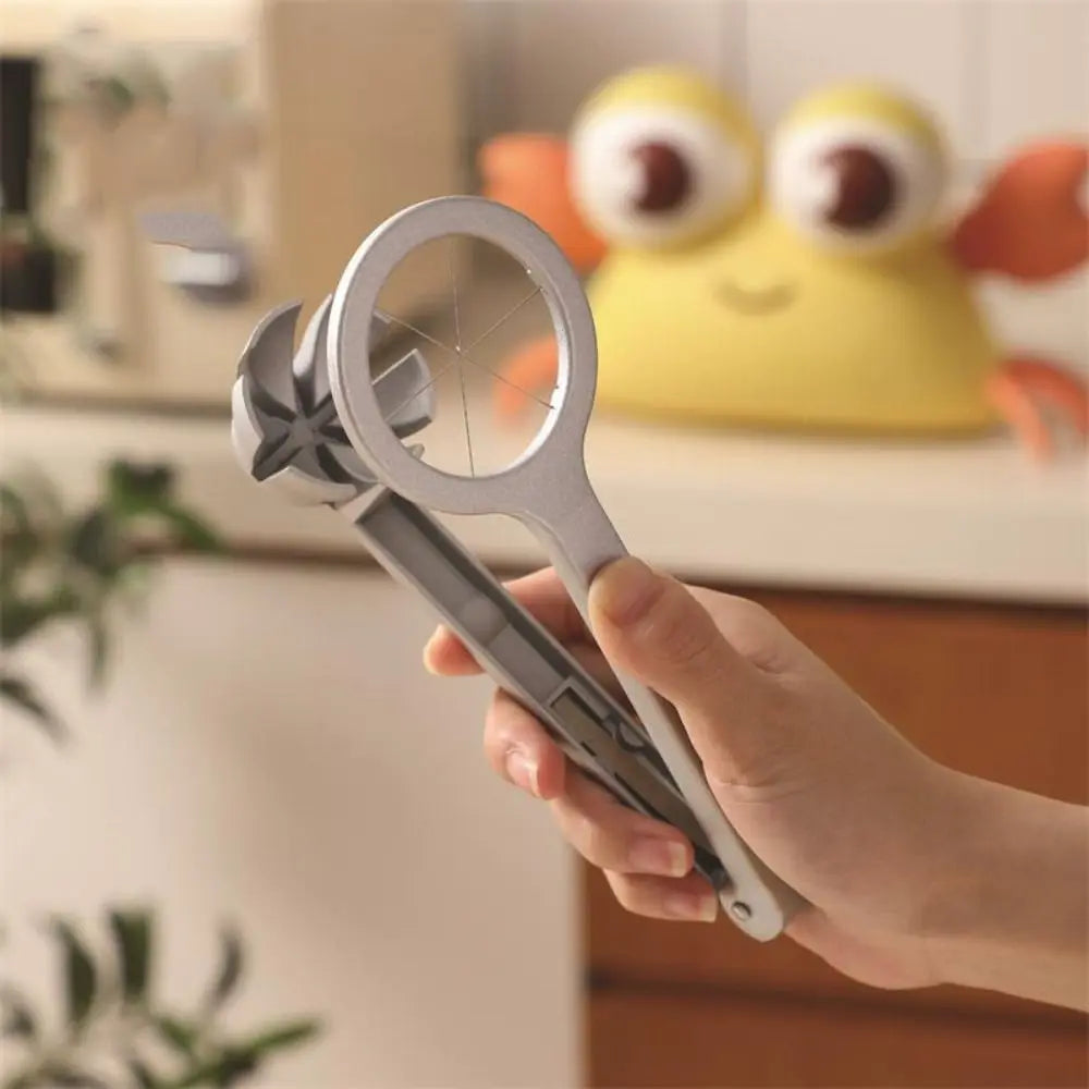 Aluminum Alloy Manual Egg Cutter Portable Multi-functional Egg Slicer Non-slip Section Divider Preserved Egg Splitter Kitchen
