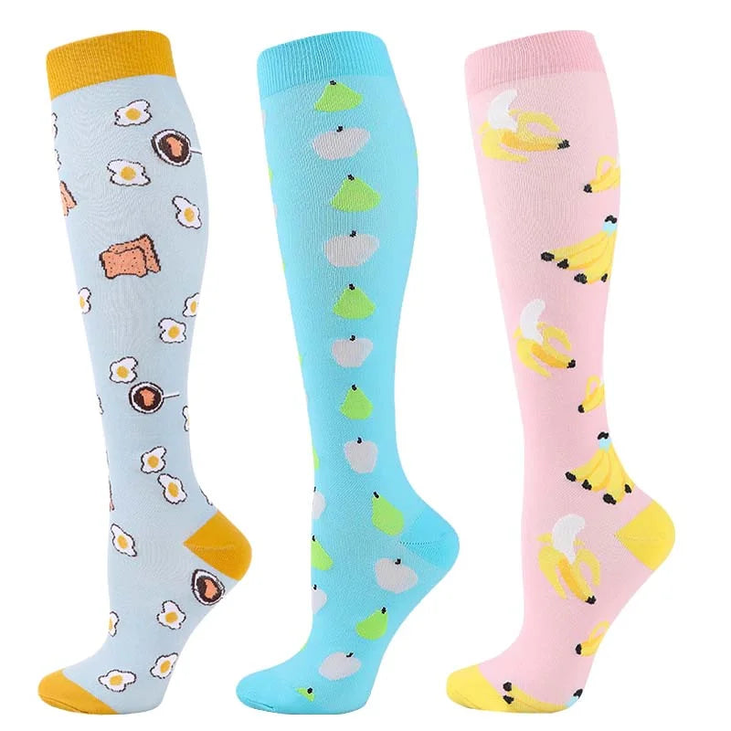 Unisex Compression Socks for Men and Women Medical Diabetes Varicose Veins Sports Socks for Running Cycling Travel Flight Yoga