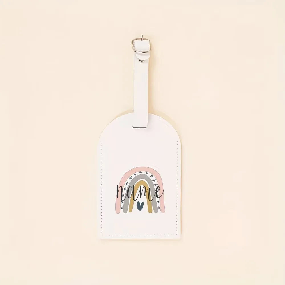 Custom Personalized Rainbow Name Luggage Tags PU Material Suitcase Travel Accessories Bag Tags Birthday Wedding Gifts