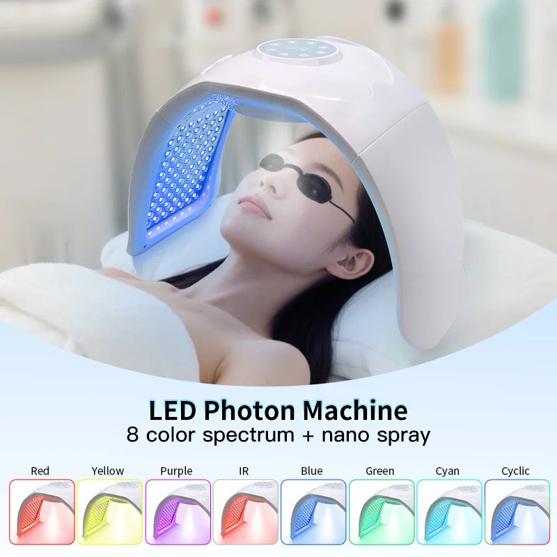 8 Colors LED Face Mask PDT Equipment SPA Facial Spray Device Skin Rejuvenation Light Facial Body Beauty Machines For Skin Care