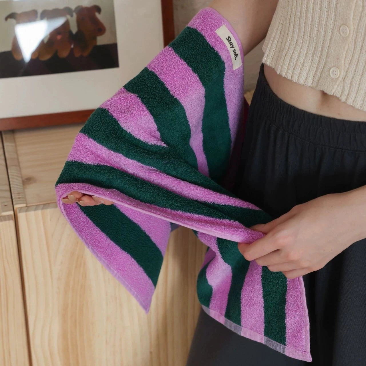 Autumn Winter Striped Bath Towel Cotton Plush Washed Washcloth Worsted Soft Absorbent Bathroom Towels For Man Women Dropshipping