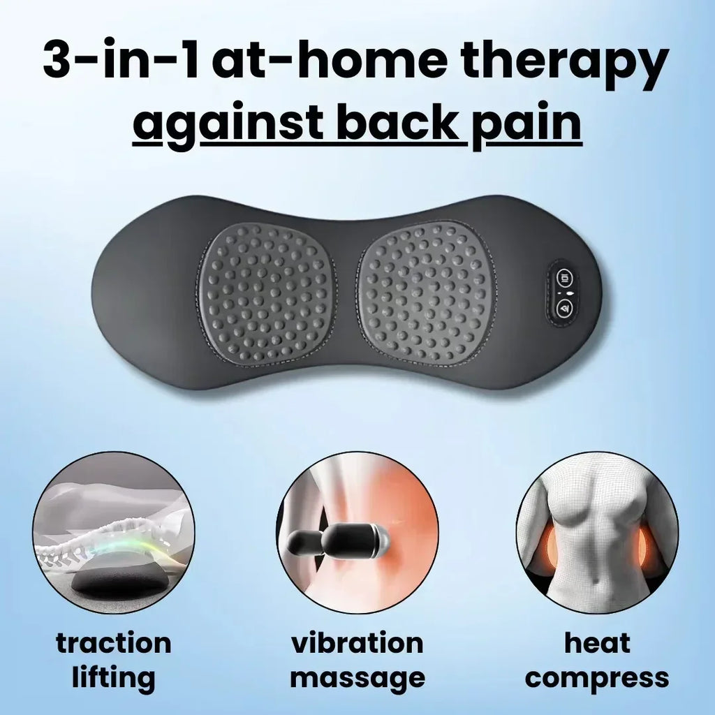 Emeka 3-in-1 Back Massager with Relief Bed Sleeping Shiatsu Deep Tissue Portable Shoulder Lower Back Pain Relief Waist Massager