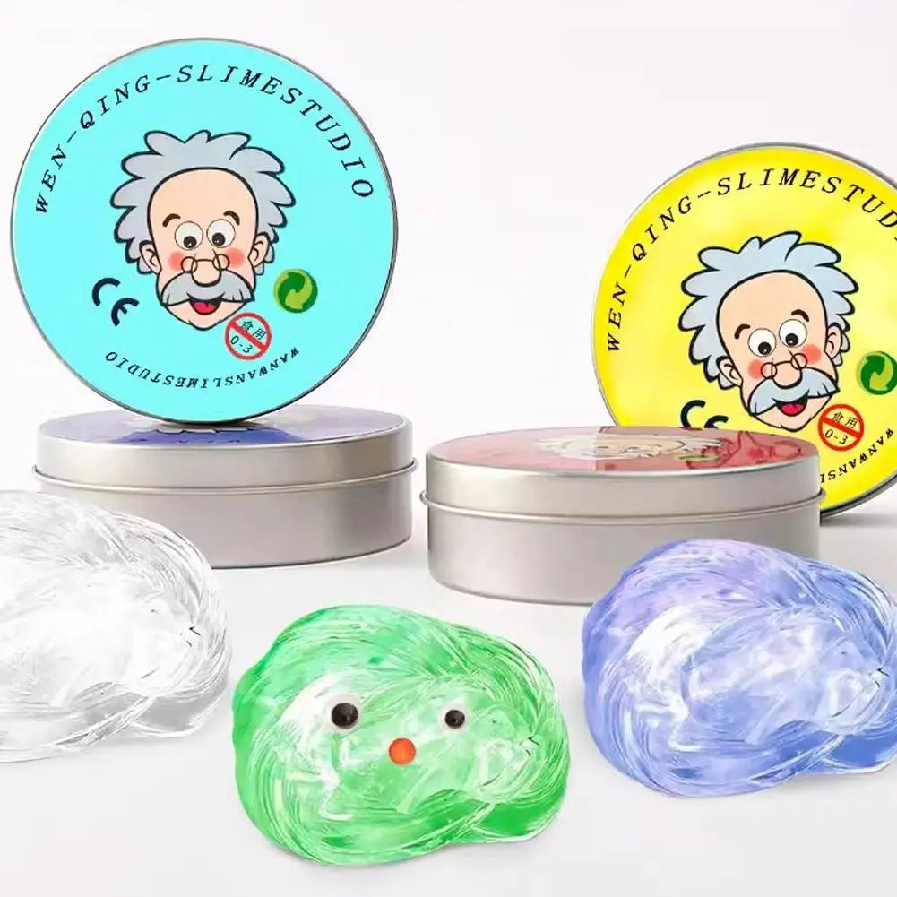 Stress Relief Squeeze Blind Box Old Man Liquid Squishy Transparent Crystal Slime Fluffy Foam Putty Kids Safe Bouncy Color Slime