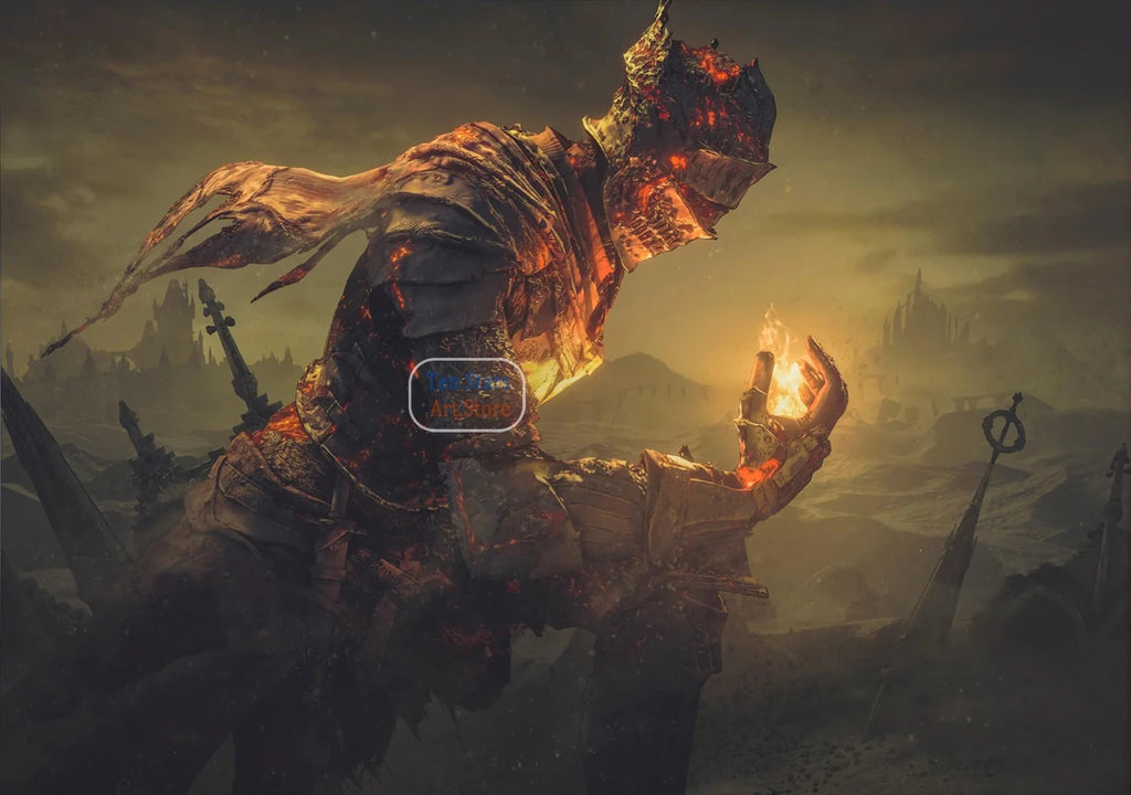 Dark Souls Fantasy Art Video Game Warrior Knight Dark Souls 3 Gaming Poster Canvas Painting Wall Pictures Home Gaming Room Decor