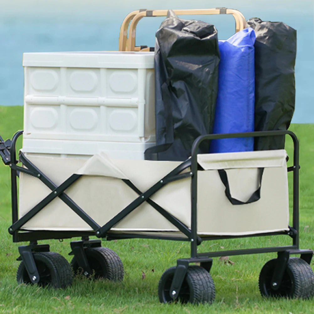 1Pc Heavy Duty Folding Wagon Wheels 180x33mm Shock Absorbing PVC Tires For Outdoor Carts Gardening Shopping Smooth Ride
