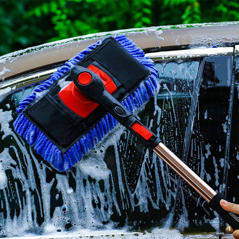 SEAMETAL Telescoping Car Wash Brush Mop Towel Kit Long Handle Chenille Mop Brusher Car Washing Dust Removal Cleaning Supplies