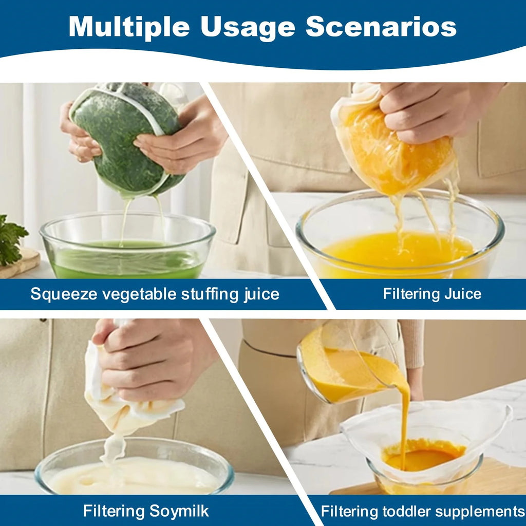 Kitchen Fine Mesh Vegetable Dehydrator Reusable Food Strainer Home Durable Juice Squeezer Bag Easy Clean Kitchen Gadget