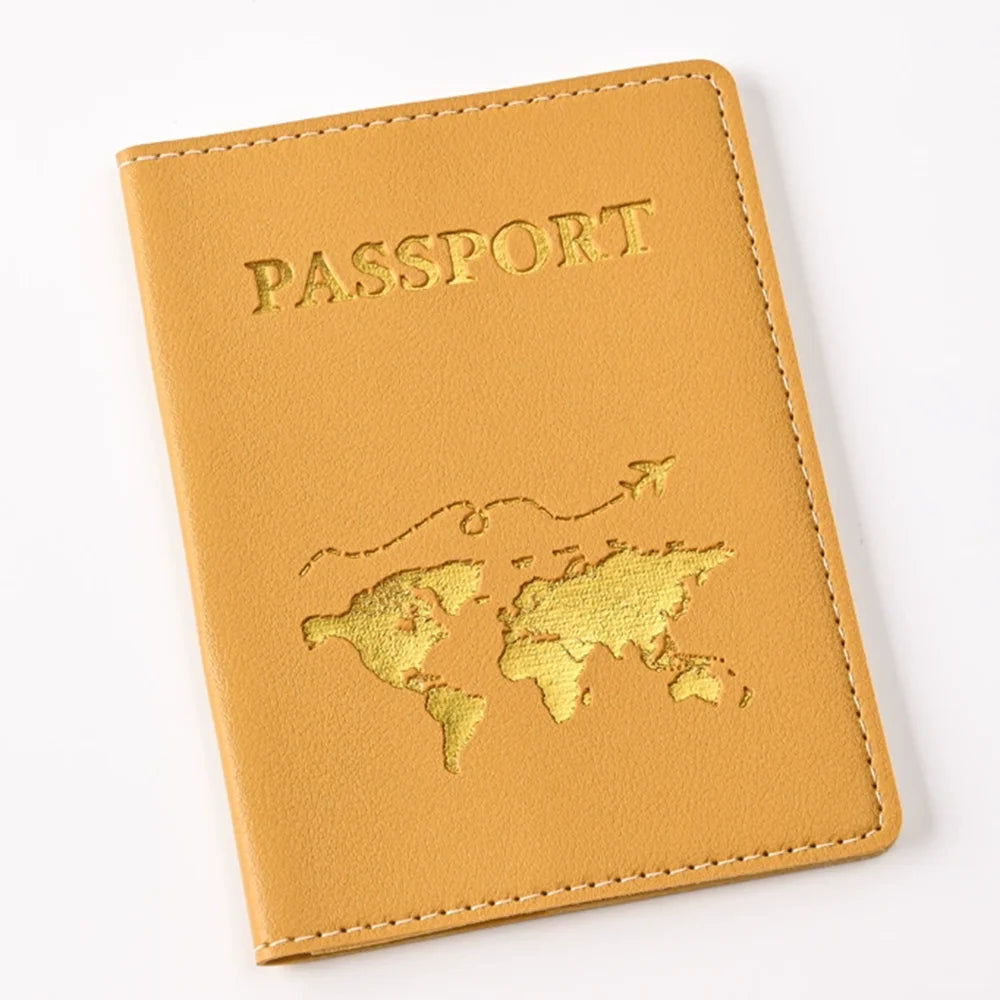 Custom Name Travel Passport Cover Gold Global Map Persoanlized Initials Passport holder New Women Men Travel Accessories