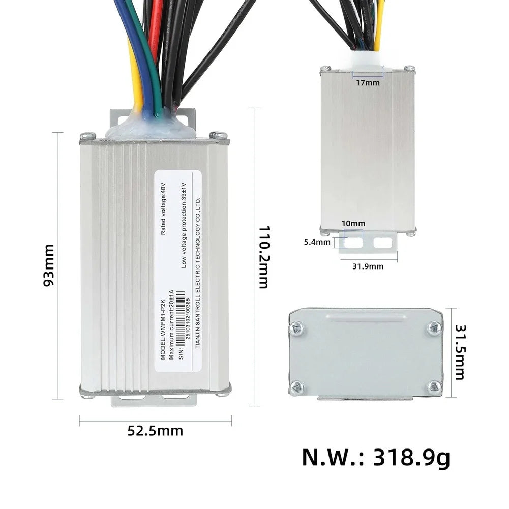 20A Motor Driver 48V Controller For Scooter Repair 20A Current Handling Compact Lightweight For Kukirin G2 Pro