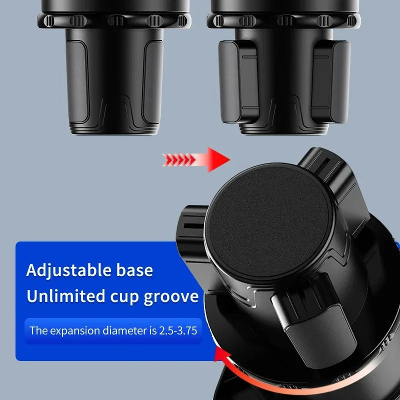 Car cup holder tray with double cup holder dining table food car tray portable adjustable beverage holder