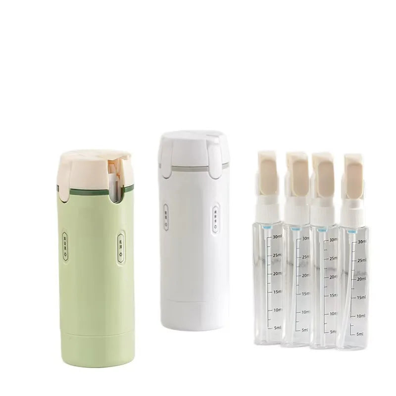 Travel Bottles 4-in-1 Leak-Proof Refillable Containers with Dispenser Pump for Shampoo Lotion Conditioner Body Wash Bottles Set