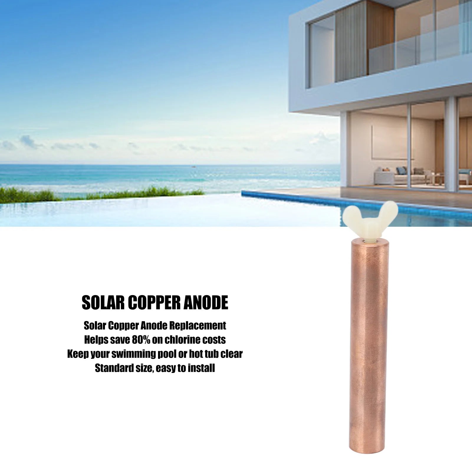 Solar Copper Anode Replacement High Efficiency Sun Shock Solar Pool Ionizer Anode Rod Solar Copper Anode Solar Anode Replacement