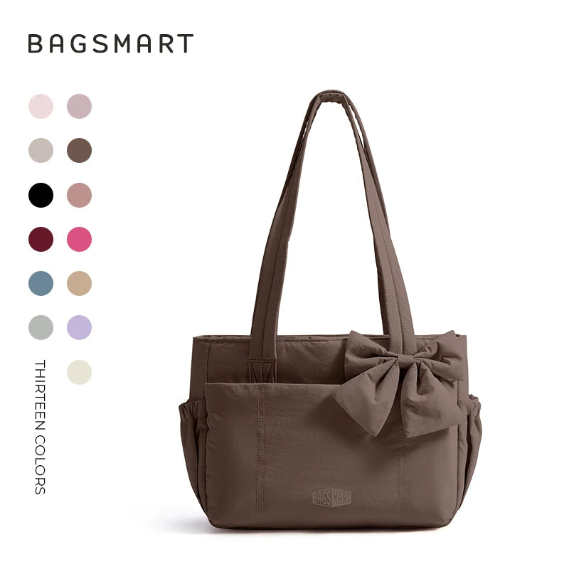 BAGSMART Tote Bag University Padded Shoulder Bag for Women Large Capacity Travel Handbag Daily Commute Women's Bag
