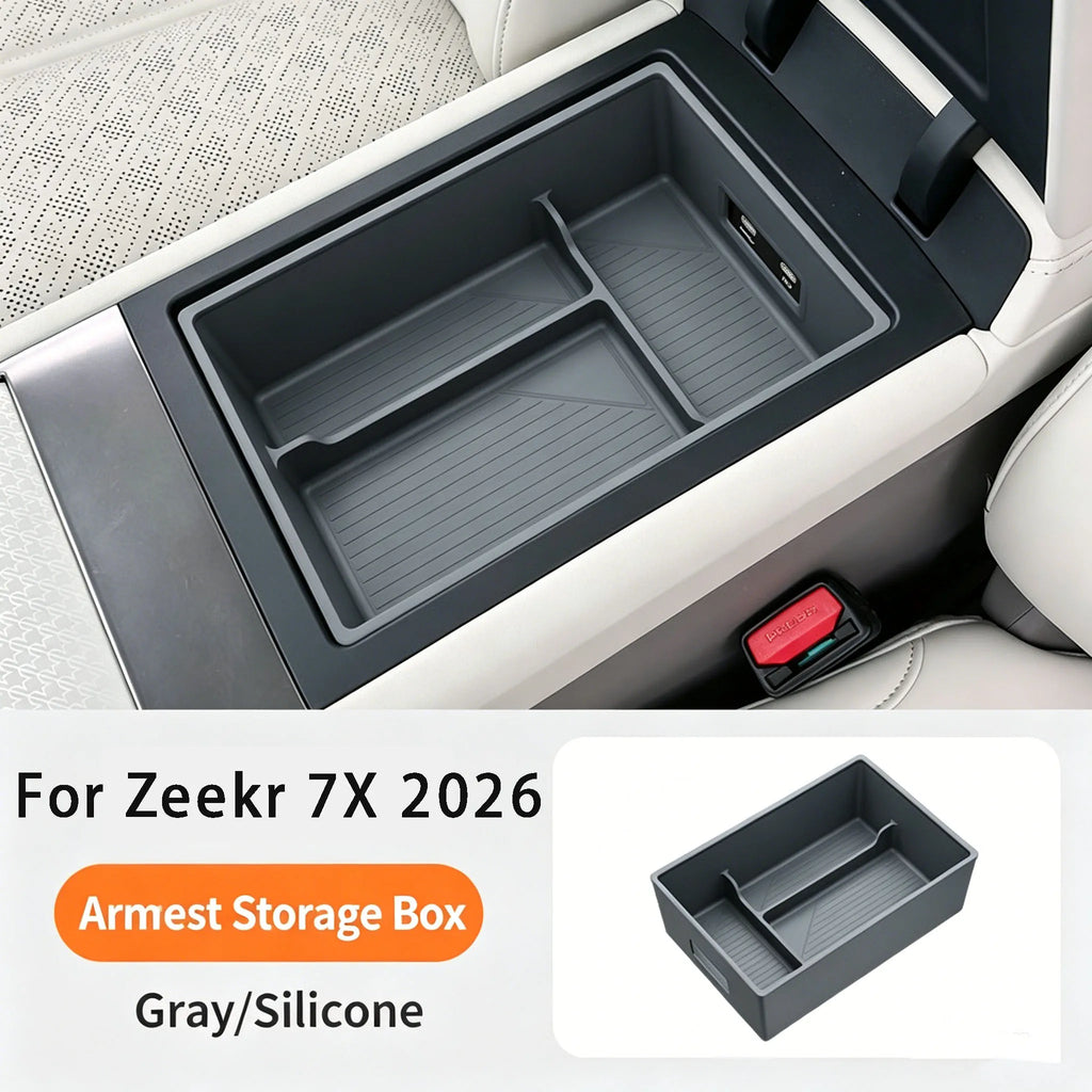 For New Zeekr 7X 2026 Handrail Box  Storage Box Car Storage Box  Silicone Storage  Modified Accessories Interior