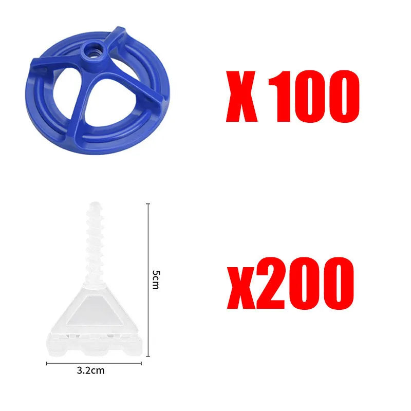 50-600pcs Spiral Ceramic Tile Leveling System Tile Leveler Spacer Baseplates for Tile Laying Wall Floor Fixing Construction Tool