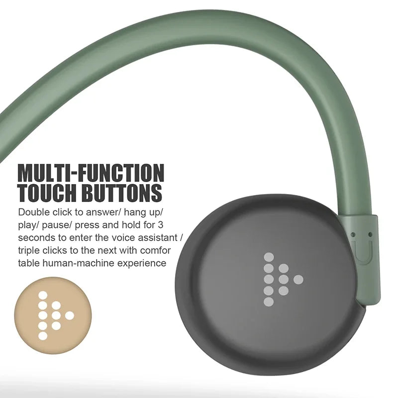 BH528 Wireless Bluetooth 5.0 Bone Conduction Earphones Outdoor Sports Waterproof Long Standby Time Headphones With Microphone