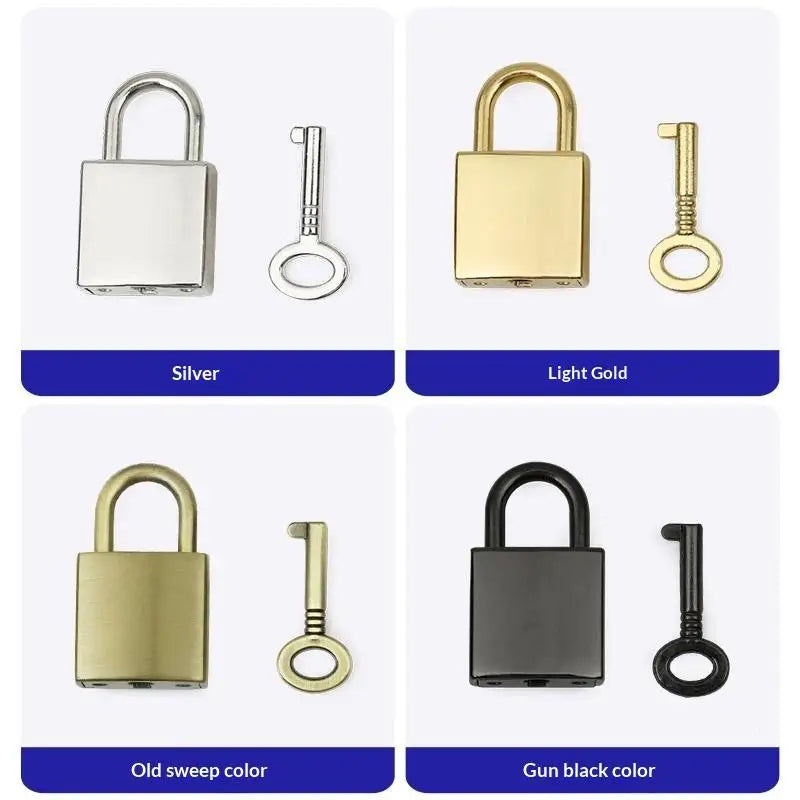 Portable Mini Metal Padlock Durable Anti-Theft Luggage Lock with Keys for School Locker Travel Baggage Storage Box