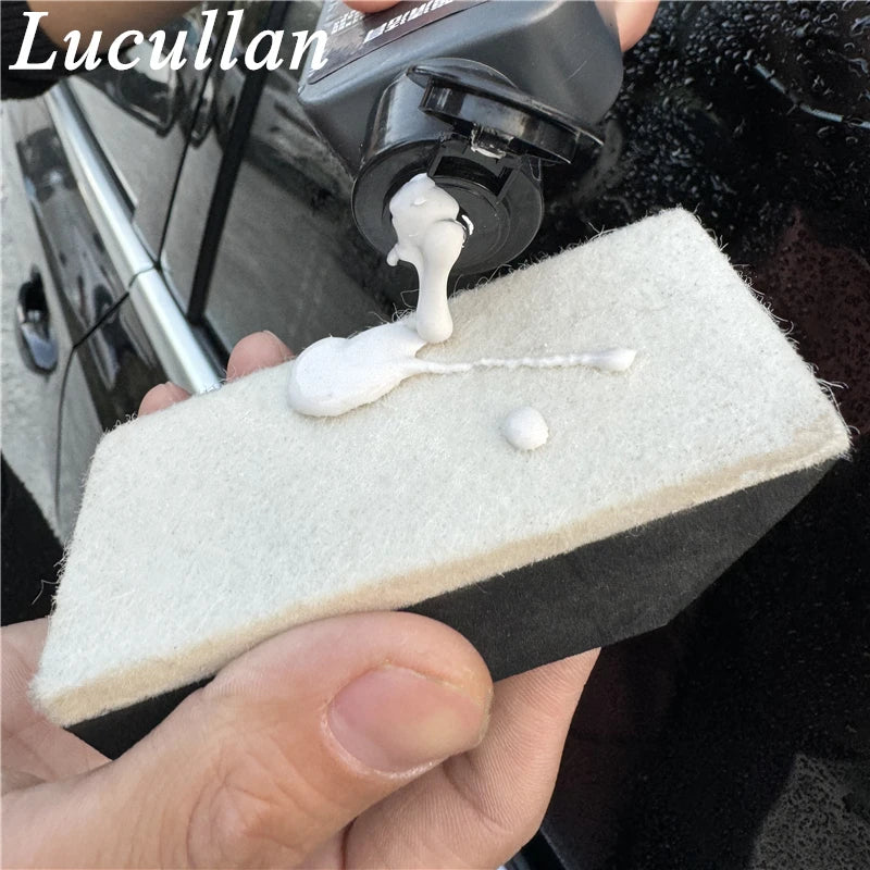 Lucullan T Shape Car Windshield Oil Film Removal Cleaning Brush Wool Glass Polishing Sponge