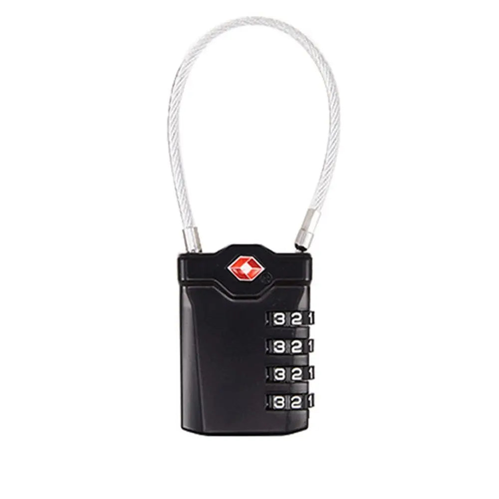 Small Padlock TSA Customs Lock Cable Luggage Lock Anti-Theft Combination Lock High Security Waterproof Steel Cable Padlock