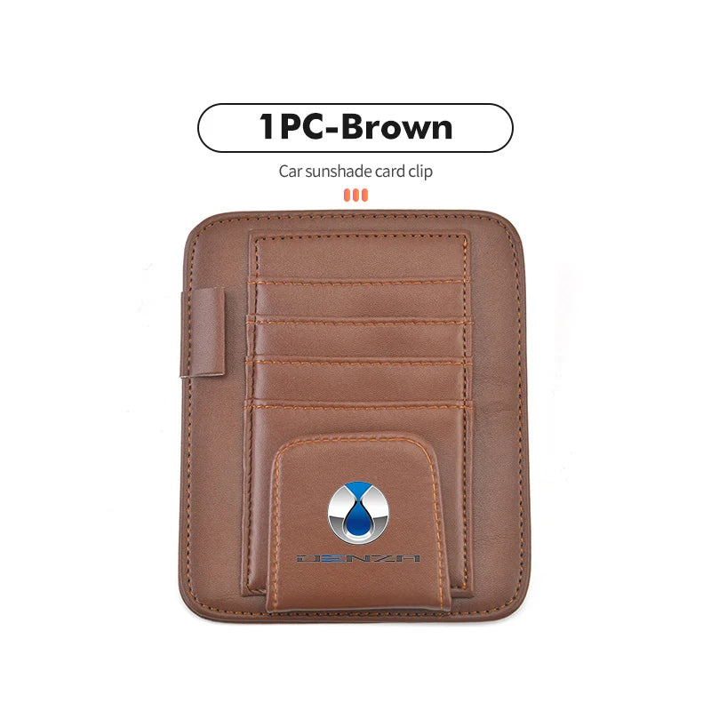 For Denza Car Sun Visor Wallet Card Bag Cover Sunglasses Holder Auto Accessories X D9 MPV EV DM-i Z9 GT N7 N8 SUV 2022 2023 N9