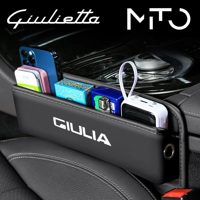 Car Front Seat Slit Catcher Side Seat Gap Filler Organizer Special Seat Crevice Storage Box for Alfa Romeo GIULIETTA MITO GIULIA