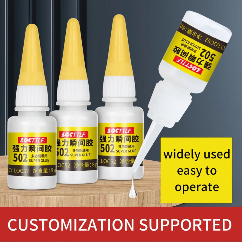 502 Super Glue 8g/15g Instant Quick-drying Cyanoacrylate Adhesive Leather Rubber Wood Metal Strong Bond Liquid Glue Tool