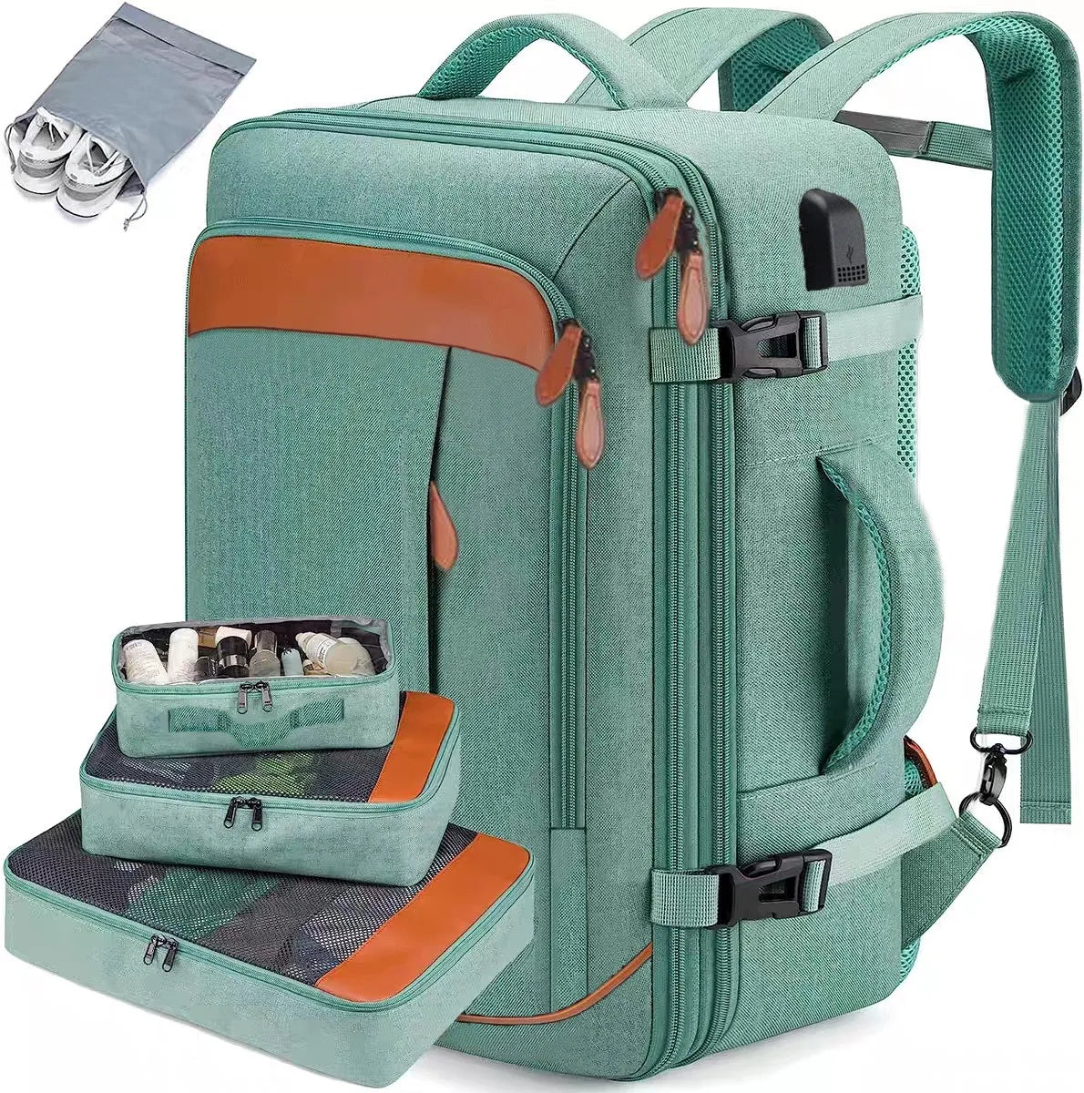 Large Capacity Travel Expandable Large Suitcase Backpacks With 4 Packing Cubes Water Resistant Luggage Daypack Backpack Mochila