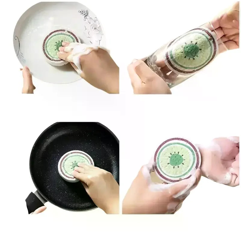 Regretfully Organic Wood Pulp Sponge Wood Pulp Cotton Dishwashing Sponge Wipe Cartoon Flower Wood Pulp Sponge Wipe Kitchen Brush
