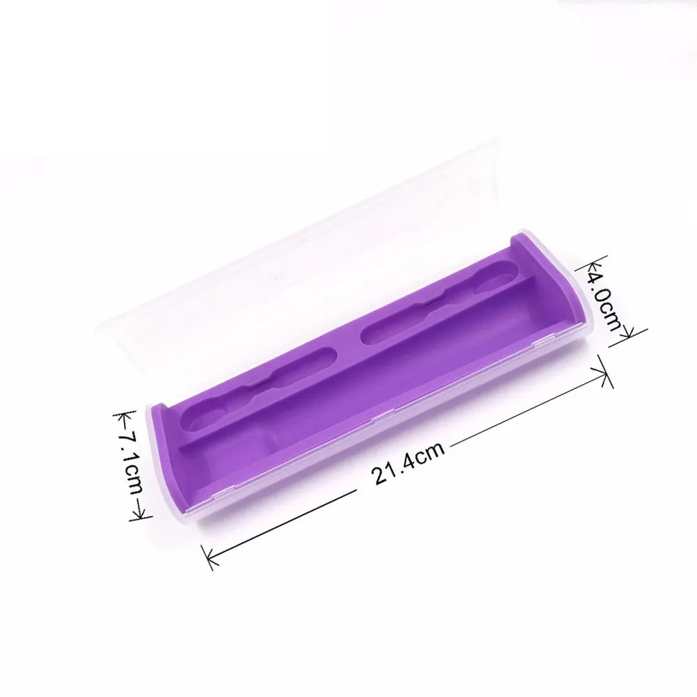 Electric Toothbrush Case Compact Plastic Travel Storage Box for 2 Brush Heads and 1 Toothbrush Portable Holder Protects Device