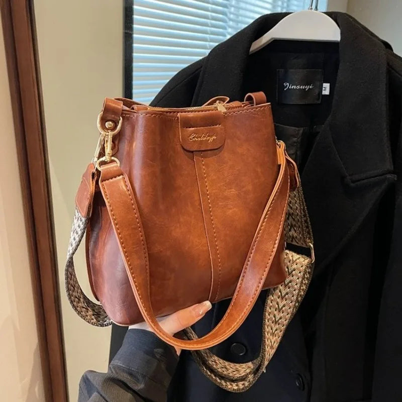 Fashionable High-End Diaper Bag Square Satchels Shopper For Ladies Original Retro Textured Leather Classic Luxury