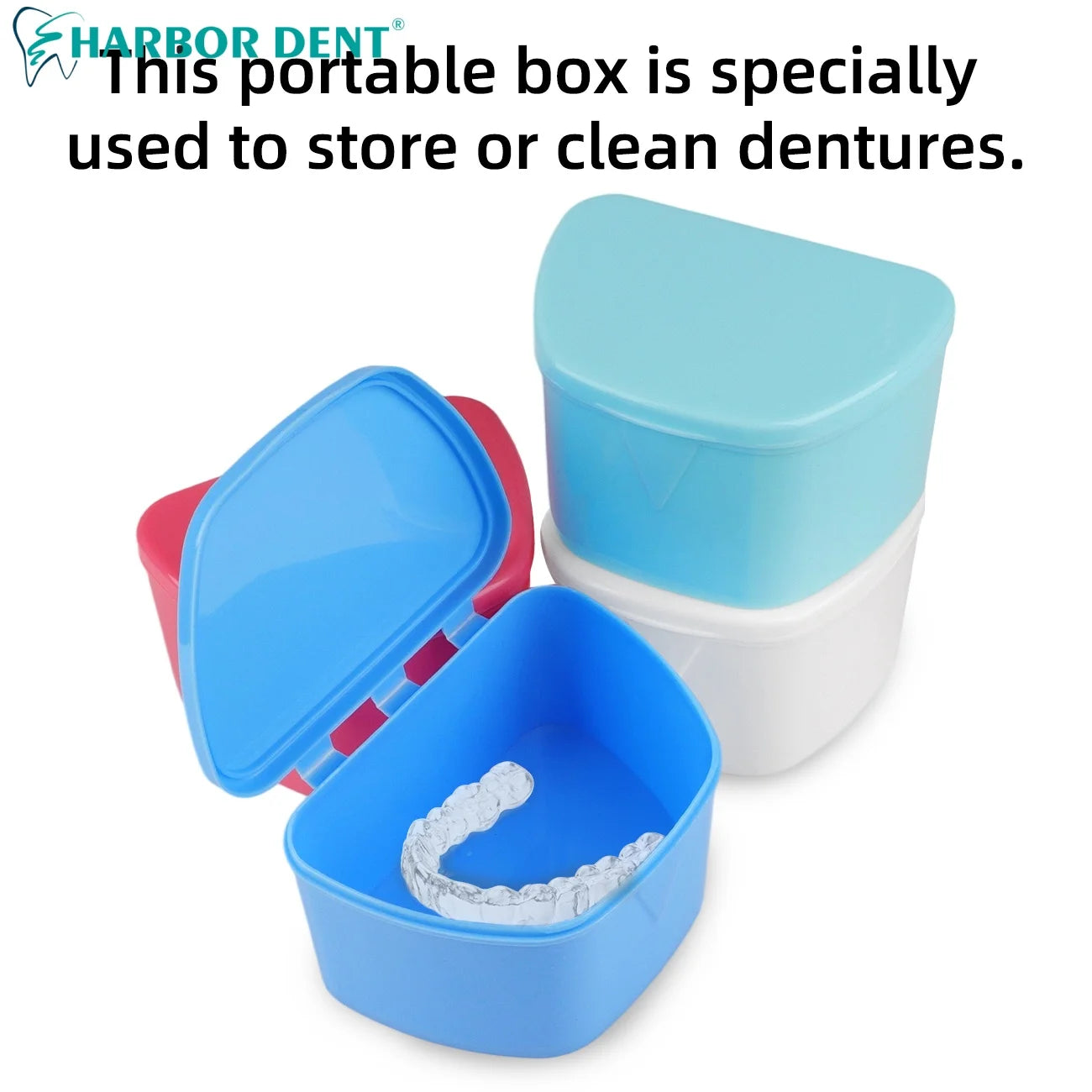Professional Denture & Retainer Cleaning Case Box - Orthodontic Mouth Guard Holder for Travel Storage, Oral Hygiene Care Or Cle