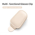 Multifunctional Car Eyeglass Clip, Automotive Glasses Holder, Leather Car Sun Visor Storage Box, Car Sunglasses Clip & Card Hold