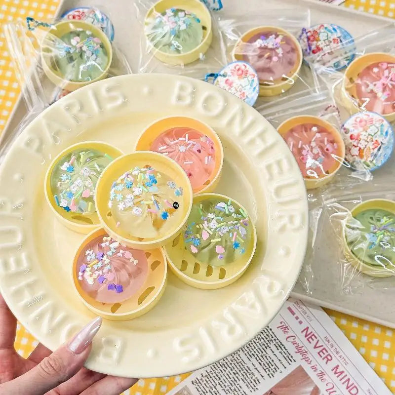 Mini Steamer Steamed Bun Squeezable Toys Set Squeeze Slow Rebound Relief Crystal Squishy Fidget Sensory Toy Party Favors Gifts