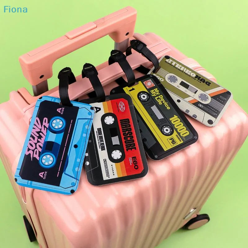 1Pcs Suitcase Backpack Anti-Lost Listing ID Card Holder Vintage Colorful Tape Plastics Baggage Tag Fashion Luggage Accessories