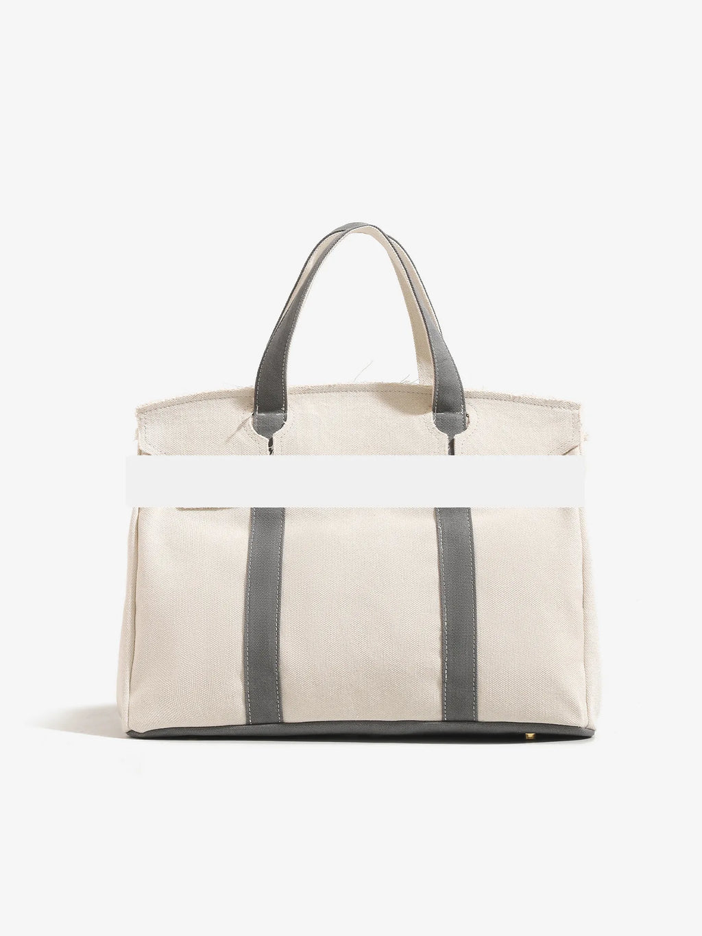 Canvas bag for women 2026 new high-end and niche design, contrasting color handbag, large capacity commuting versatile bag