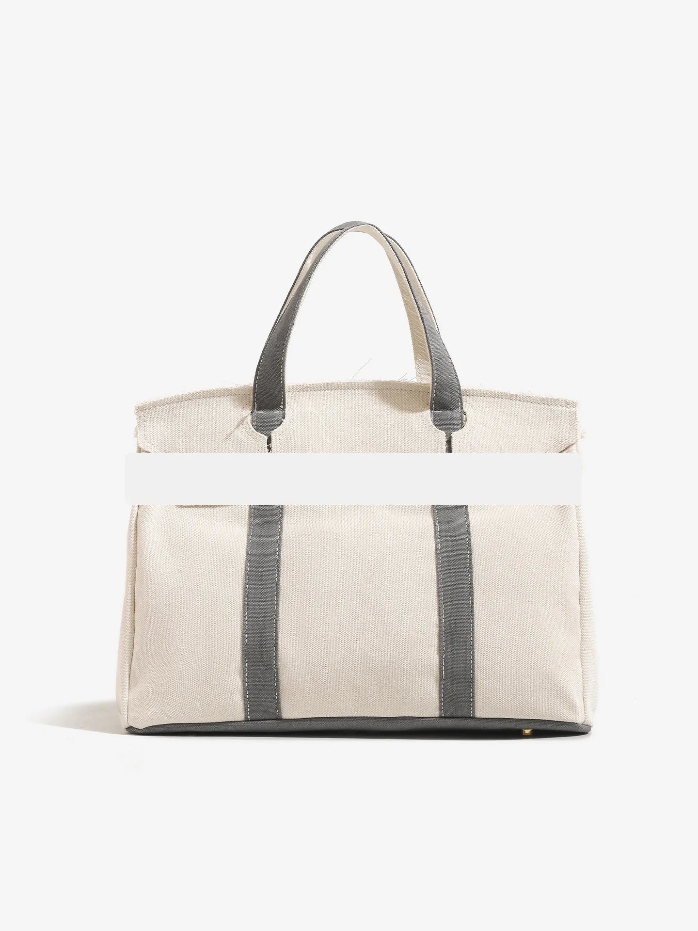 Canvas bag for women 2026 new high-end and niche design, contrasting color handbag, large capacity commuting versatile bag