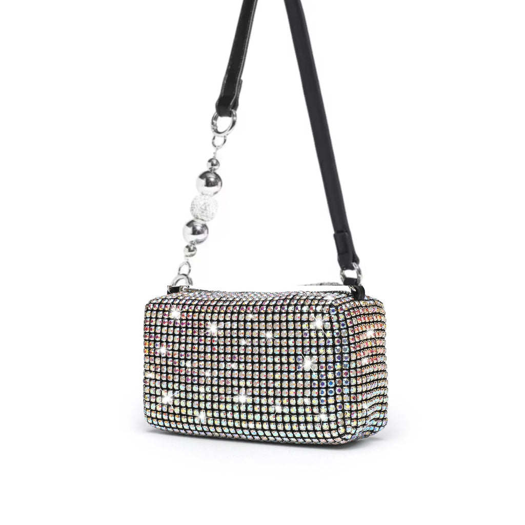 2026 Luxury Rhinestone Pearl Evening Bag for Women | Sparkly Stage Performance Purse | Elegant Dinner Party Clutch Crossbody Bag