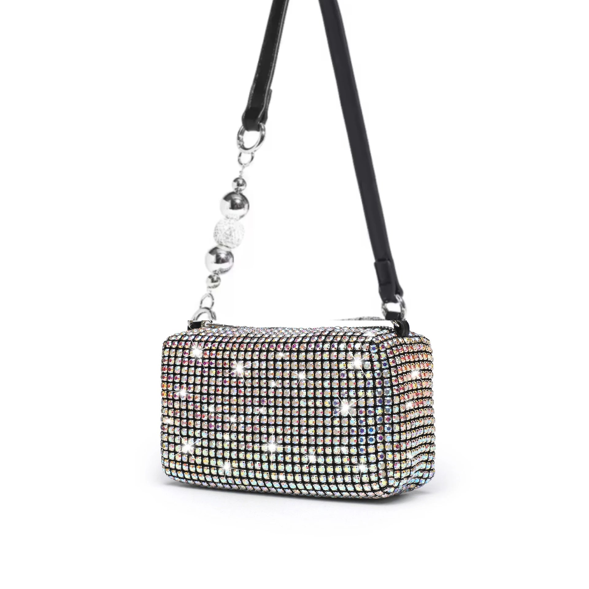 2026 Luxury Rhinestone Pearl Evening Bag for Women | Sparkly Stage Performance Purse | Elegant Dinner Party Clutch Crossbody Bag