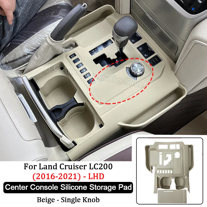 For 2008-2021 Land Cruiser Lc200, Central Control Silicone Mat, Central Control Dust-Proof Mat, Silicone Storage Mat, Car Interior Protection Accessories