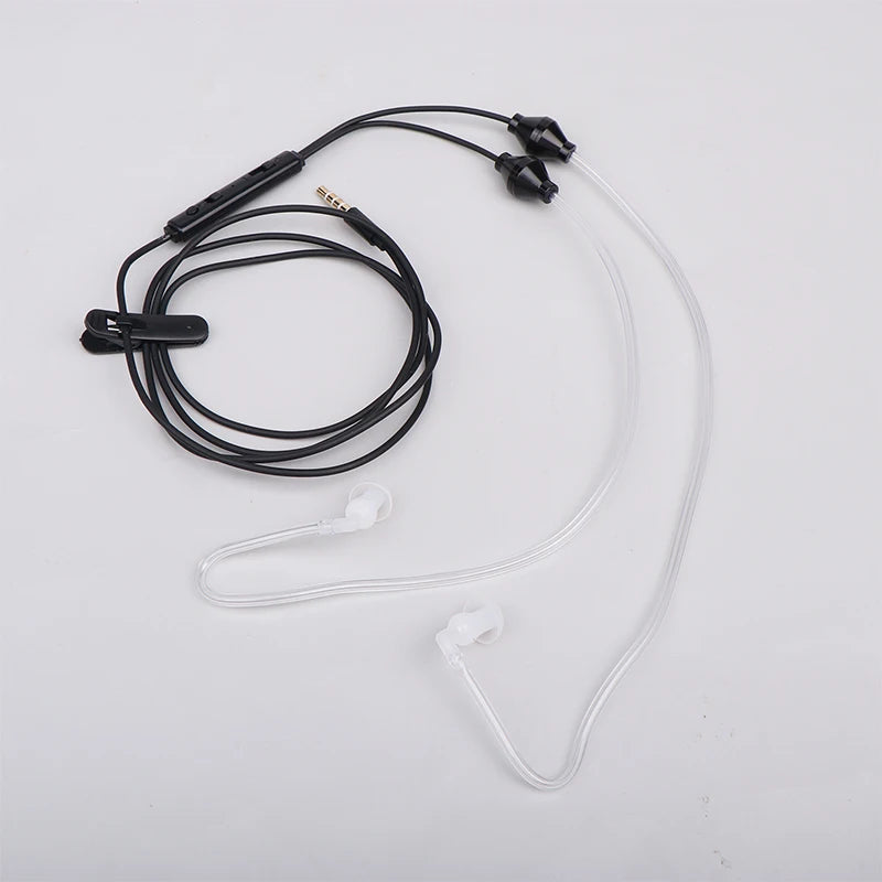 3.5mm Air Tube Earphones With Mic Universal Anti-Radiation Binaural Music Games Earphones For Phone