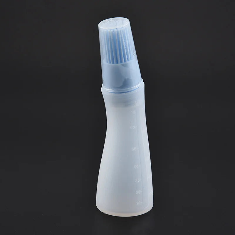 Silicone Oiler with Brush Seasoning Seasoning Sauce Brush with Scale oil Bottle BBQ Kitchenware Gadgets Grilling Frying Tools