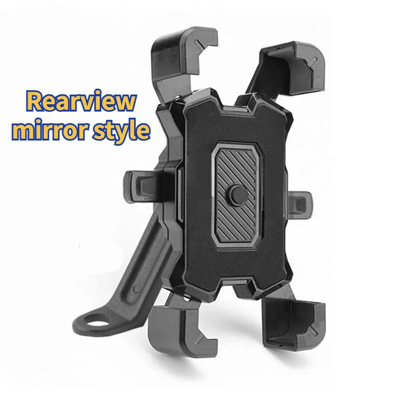Motorcycle Phone Mount, Bike Mobile Holder, Handlebar Rearview Mirror Clip for Bicycle Scooter, iPhone More 4.8-6.8" Cell Phones