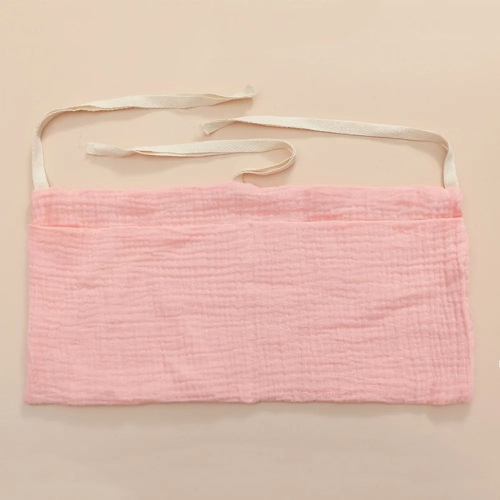Space Saving Cotton Crib Storage Bag Large Capacity Dual-pocket Diaper Storage Bag Portable Stuff Organizer Stroller