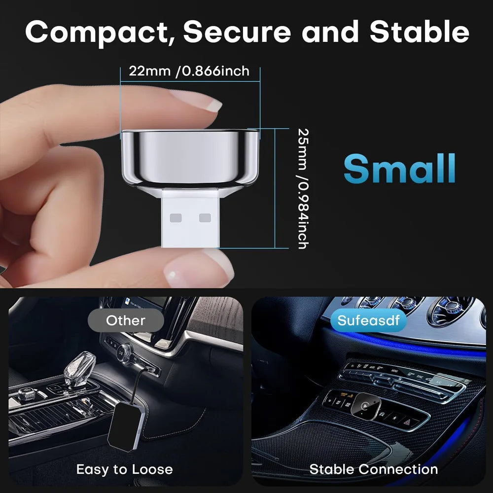 Smart Box Wireless CarPlay & Android Auto Adapter Plug & Play, USB/type-c 5GHz WiFi Low Latency, iOS 10+ Compatibility 99% car