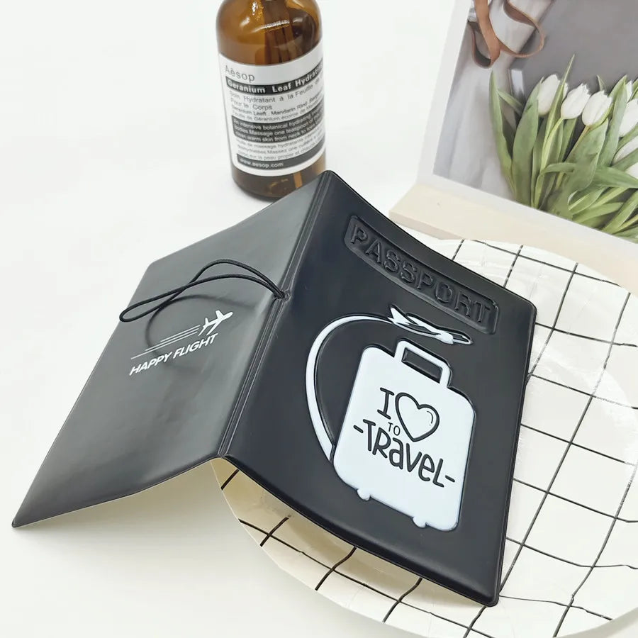 1 Piece I Love To Travel Creative 3D Passport Cover/Case Travel Accessories For Flight for Women or Men For Student