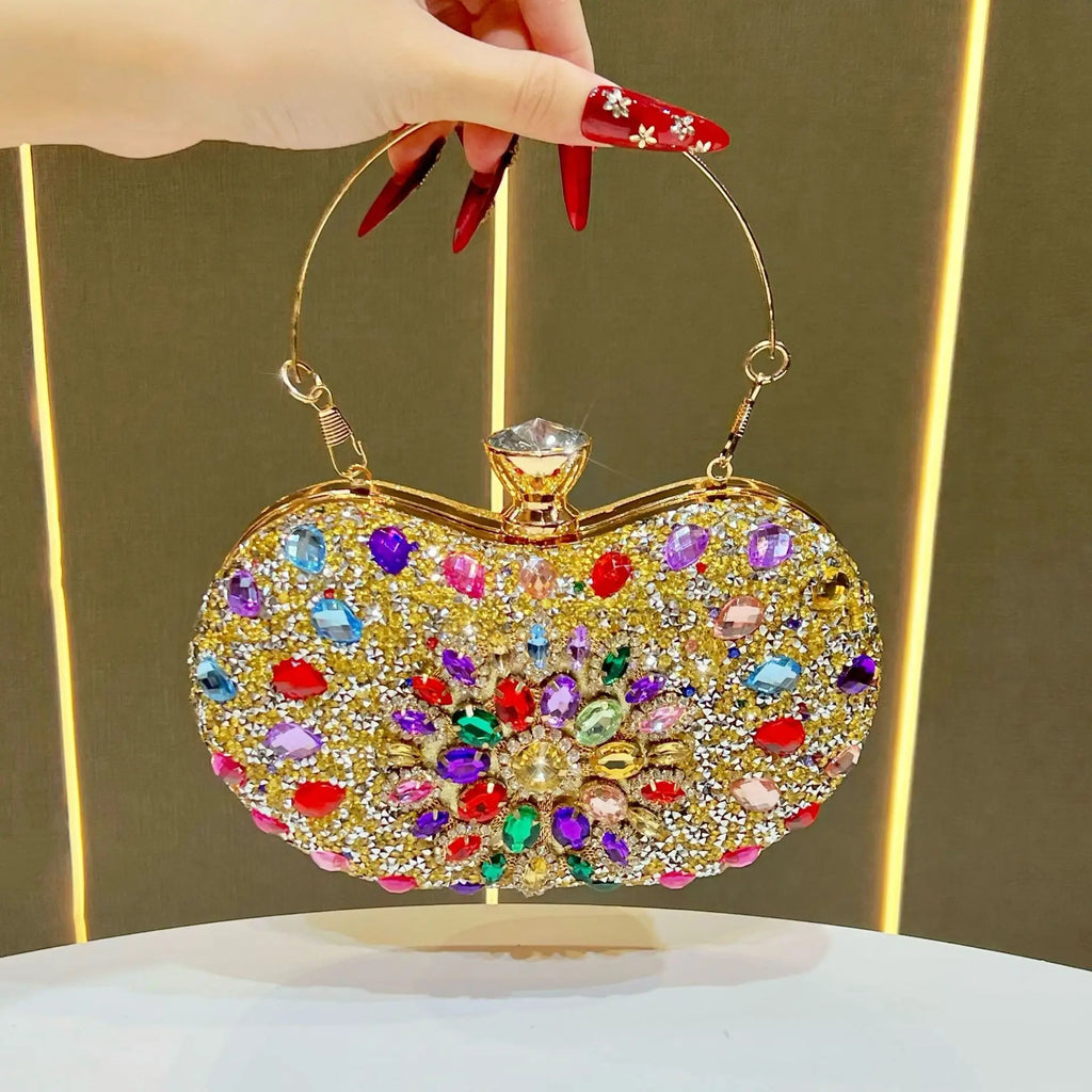 New diamond-encrusted handbag bag fashion shoulder messenger bag dinner party bag women's handbag