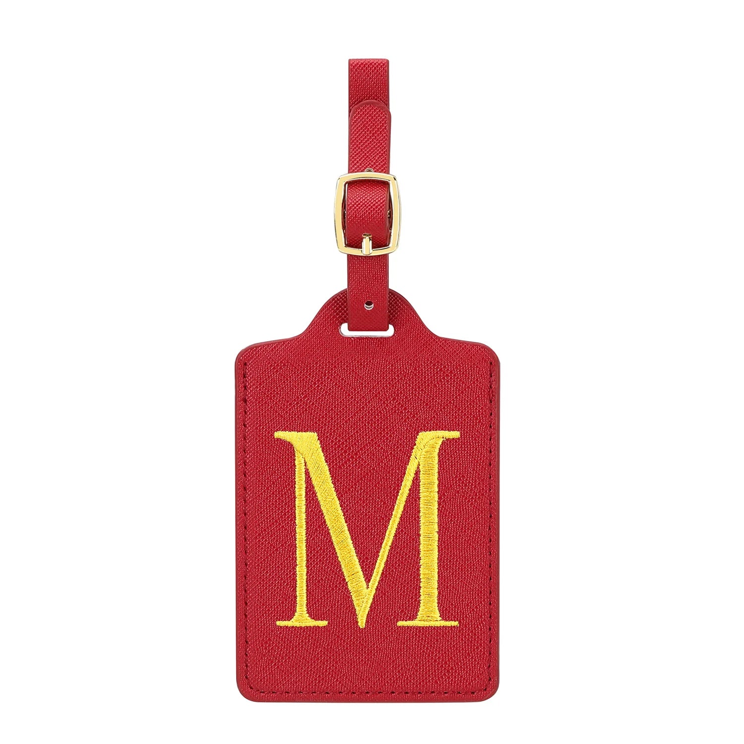 MIYIN 26 letters Luggage Tags for Suitcases PU Leather Privacy Protection Bag Tags Travel Accessories Essential, Energetic Red